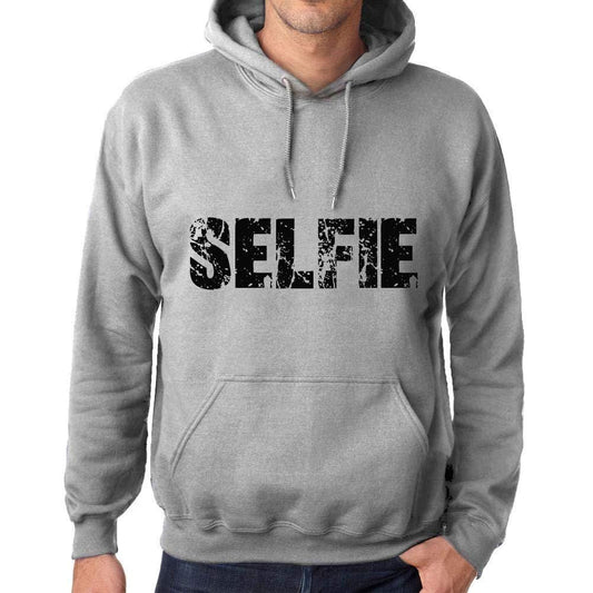 Ultrabasic Homme Femme Unisex Sweat à Capuche Hoodie Popular Words Selfie Gris Chiné