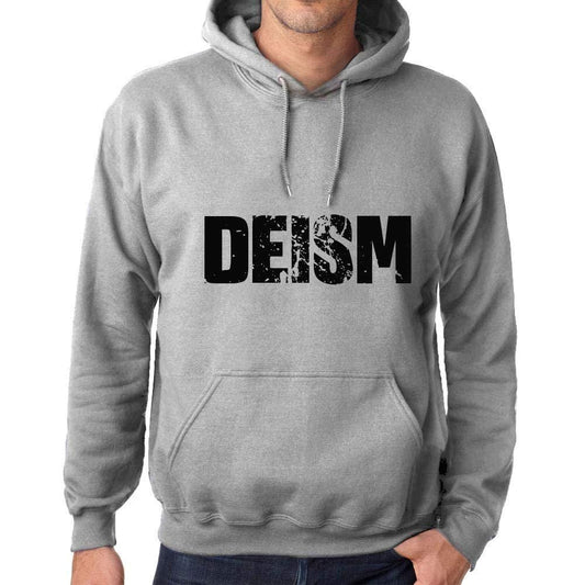 Ultrabasic Homme Femme Unisex Sweat à Capuche Hoodie Popular Words Deism Gris Chiné