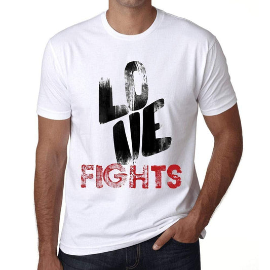 Ultrabasic - Homme T-Shirt Graphique Love Fights Blanc