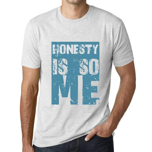 Homme T-Shirt Graphique Honesty is So Me Blanc Chiné