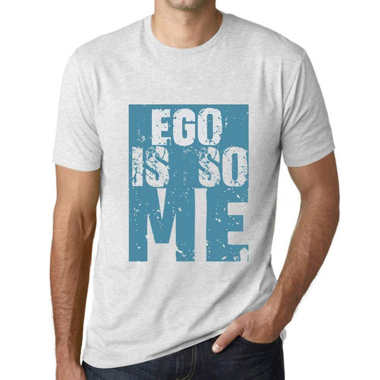 Homme T-Shirt Graphique Ego is So Me Blanc Chiné