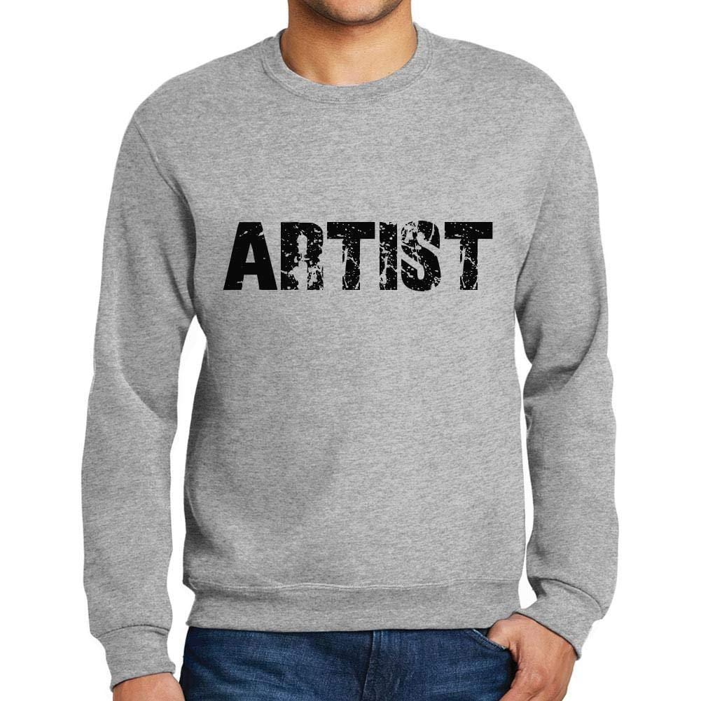 Ultrabasic Homme Imprimé Graphique Sweat-Shirt Popular Words Artist Gris Chiné