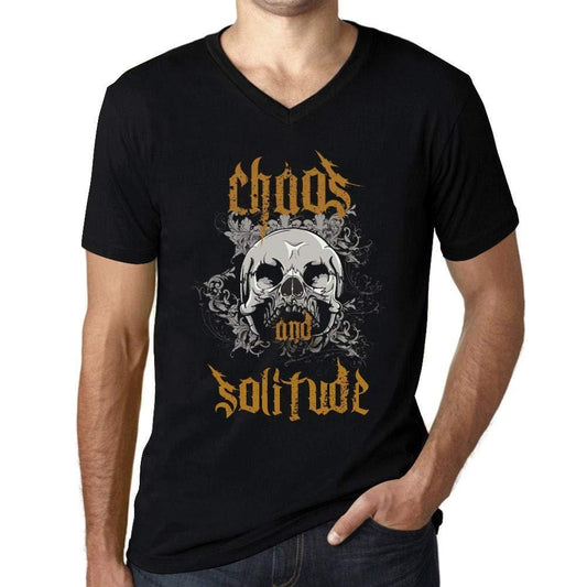 Ultrabasic - Homme Graphique Col V Tee Shirt Chaos and Solitude Noir Profond