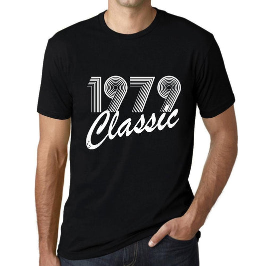 Ultrabasic - Homme T-Shirt Graphique Years Lines Classic 1979 Noir Profond
