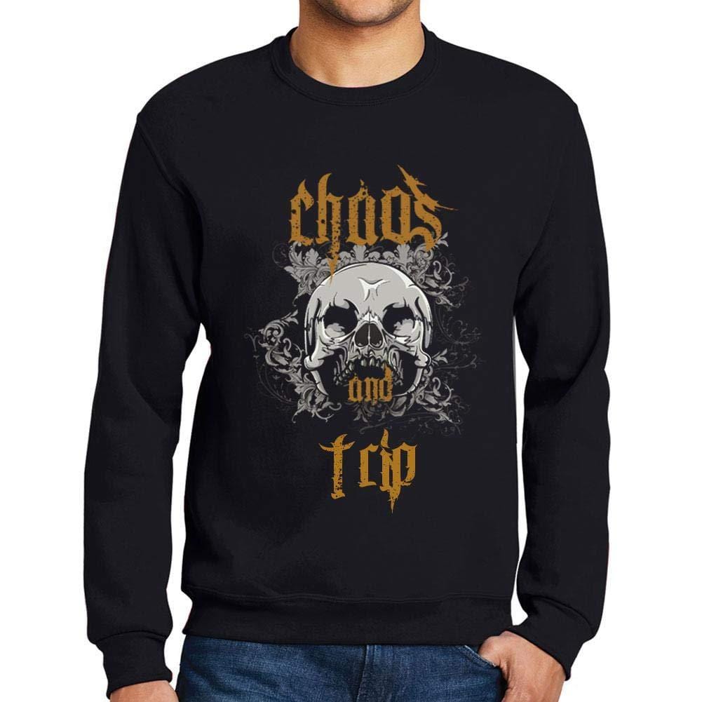 Ultrabasic - Homme Imprimé Graphique Sweat-Shirt Chaos and Trip Noir Profond