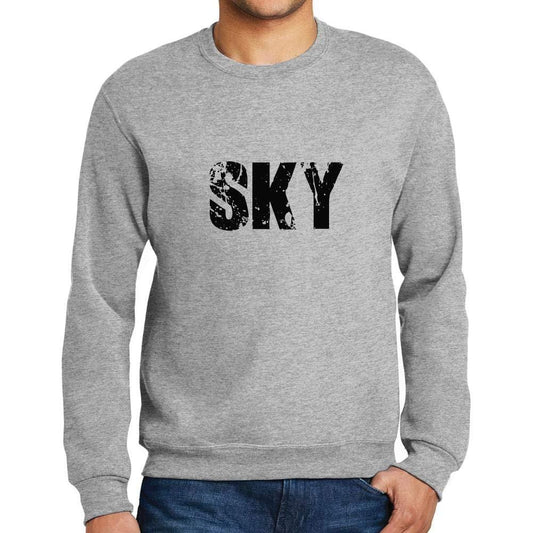 Homme Imprimé Graphique Sweat-Shirt Popular Words Sky Gris Chiné