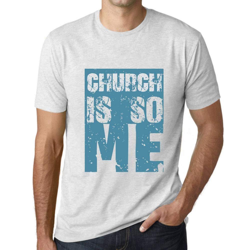 Homme T-Shirt Graphique Church is So Me Blanc Chiné