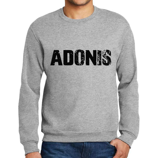 Ultrabasic Homme Imprimé Graphique Sweat-Shirt Popular Words Adonis Gris Chiné