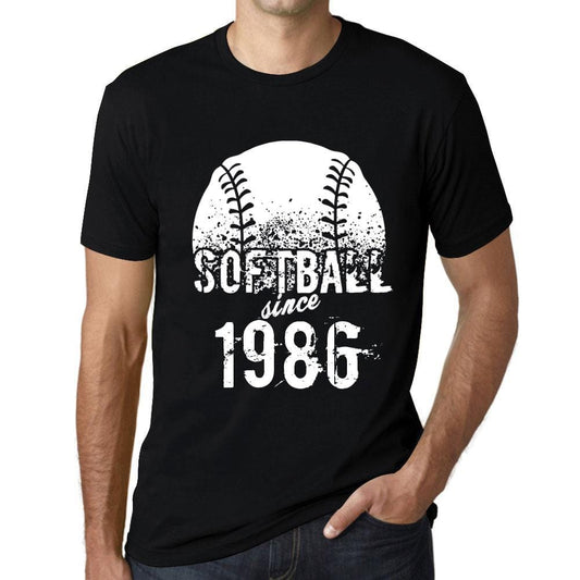 Men’s <span>Graphic</span> T-Shirt Softball Since 1986 Deep Black - ULTRABASIC