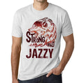 Men's Graphic T-Shirt Strong Wolf And JAZZY Vintage White