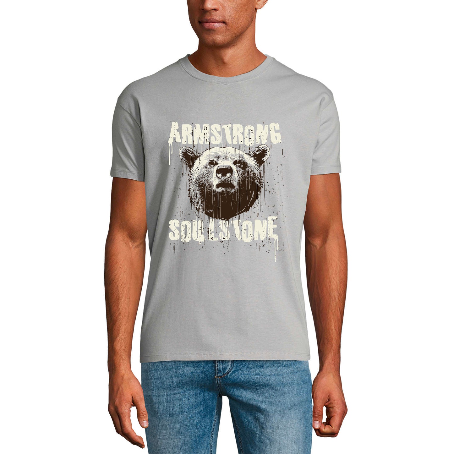 ULTRABASIC Men's Graphic T-Shirt Armstrong Soulstone - Bear Vintage Shirt