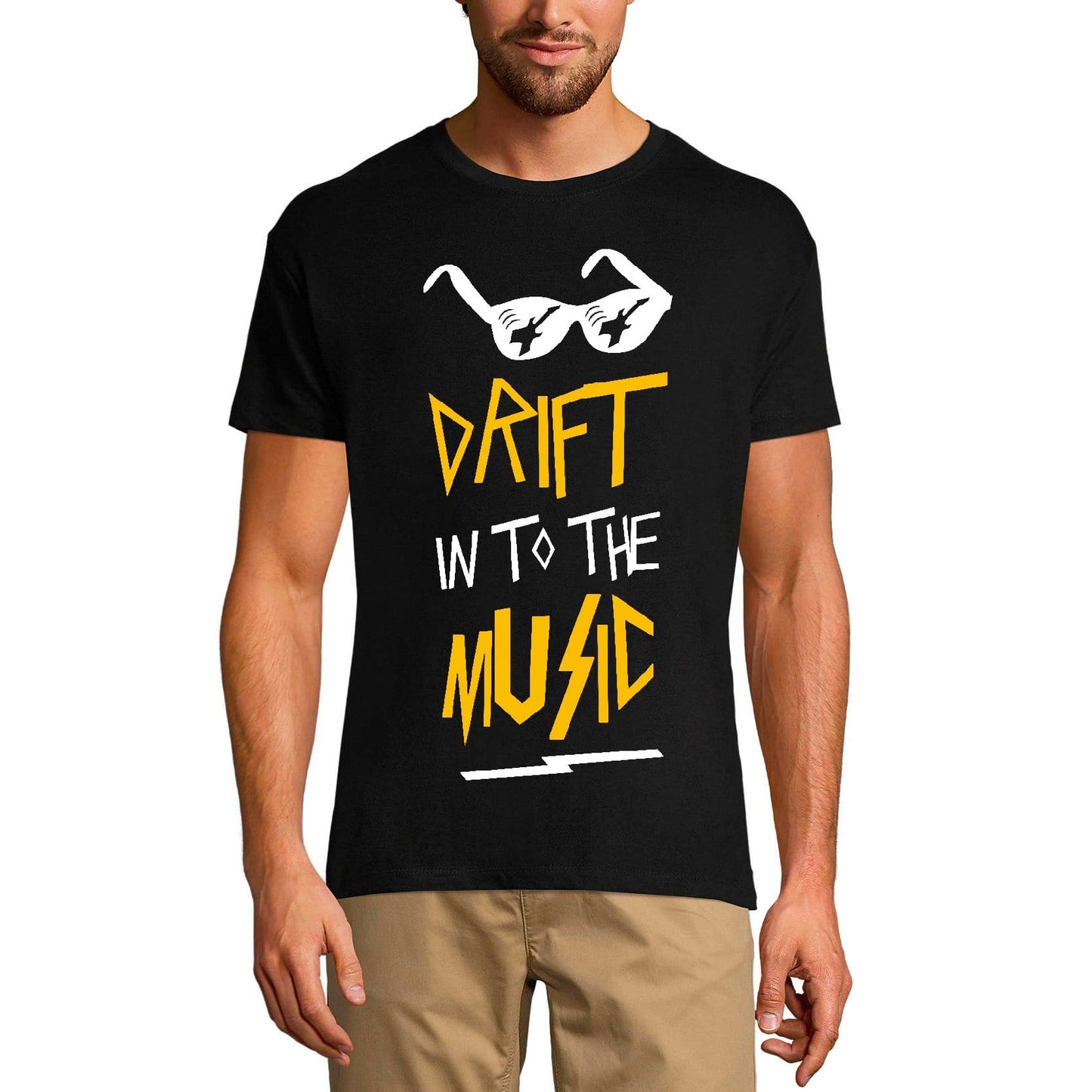 ULTRABASIC Men's Graphic T-Shirt Drift in to the Music - Sound Shirt for Musician