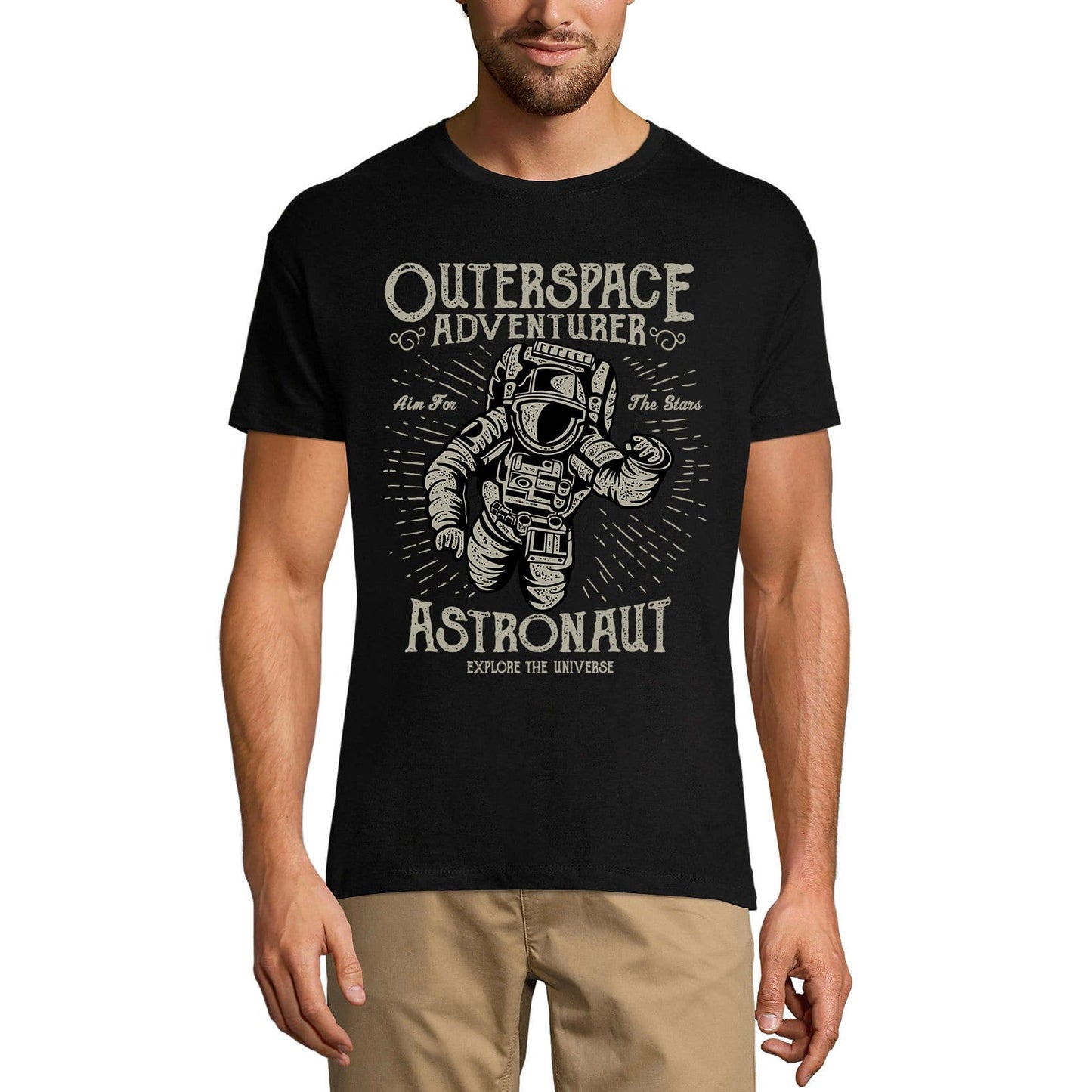 ULTRABASIC Men's T-Shirt Outerspace Adventure Astronaut - Aim for the Stars Shirt