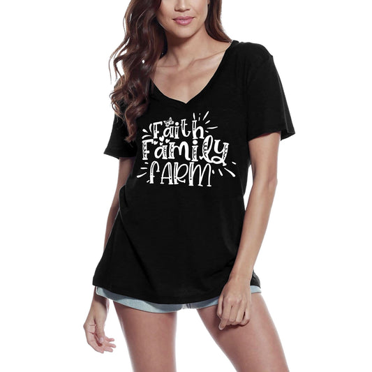 ULTRABASIC Women's T-Shirt Faith Family Farm - Short Sleeve Tee Shirt Tops