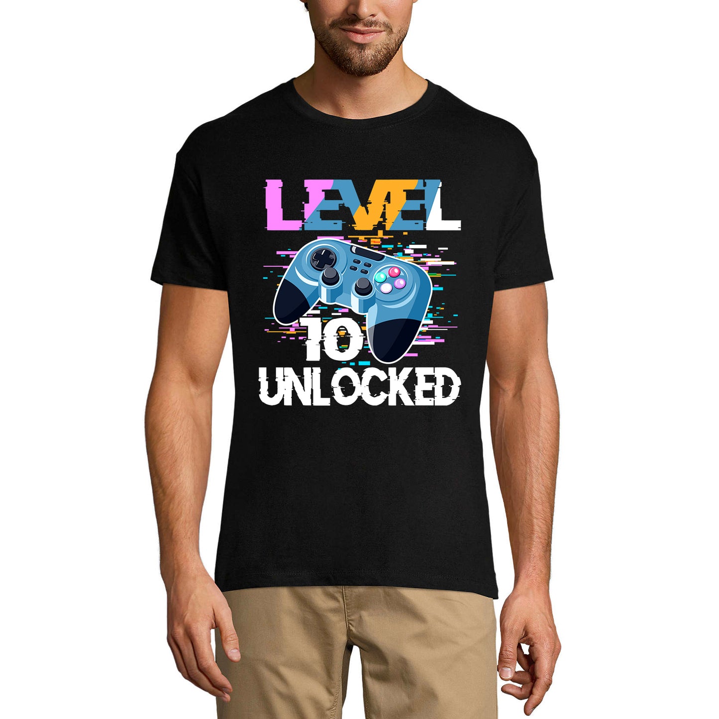 ULTRABASIC Men's Gaming T-Shirt Level 10 Unlocked - Gift for 10th Birthday - 10th Birthday Gift