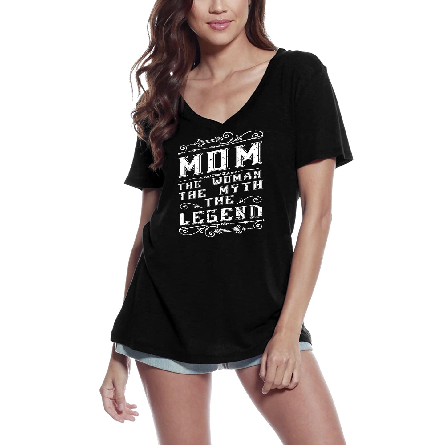 ULTRABASIC Women's T-Shirt Mom the Woman Myth Legend - Short Sleeve Tee Shirt Tops