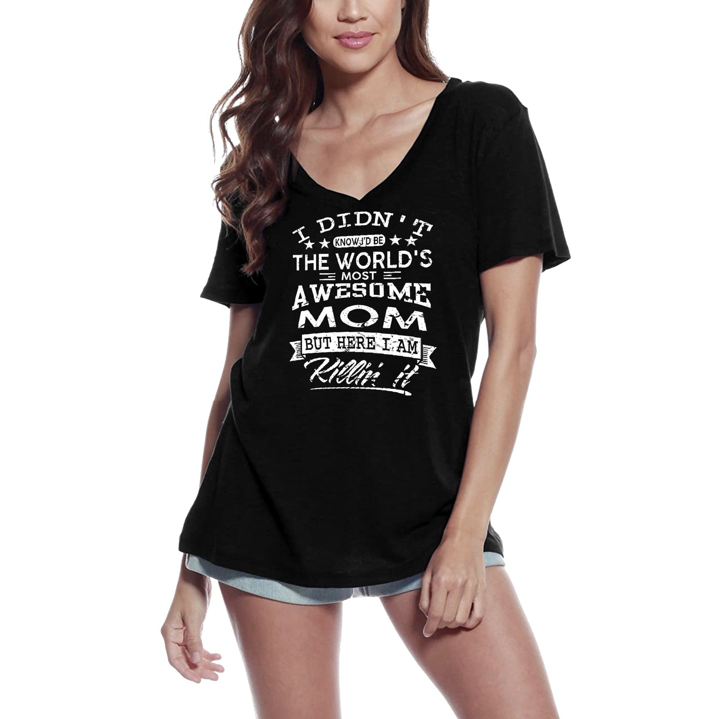 ULTRABASIC Women's T-Shirt Most Awesome Mom - Short Sleeve Tee Shirt Tops