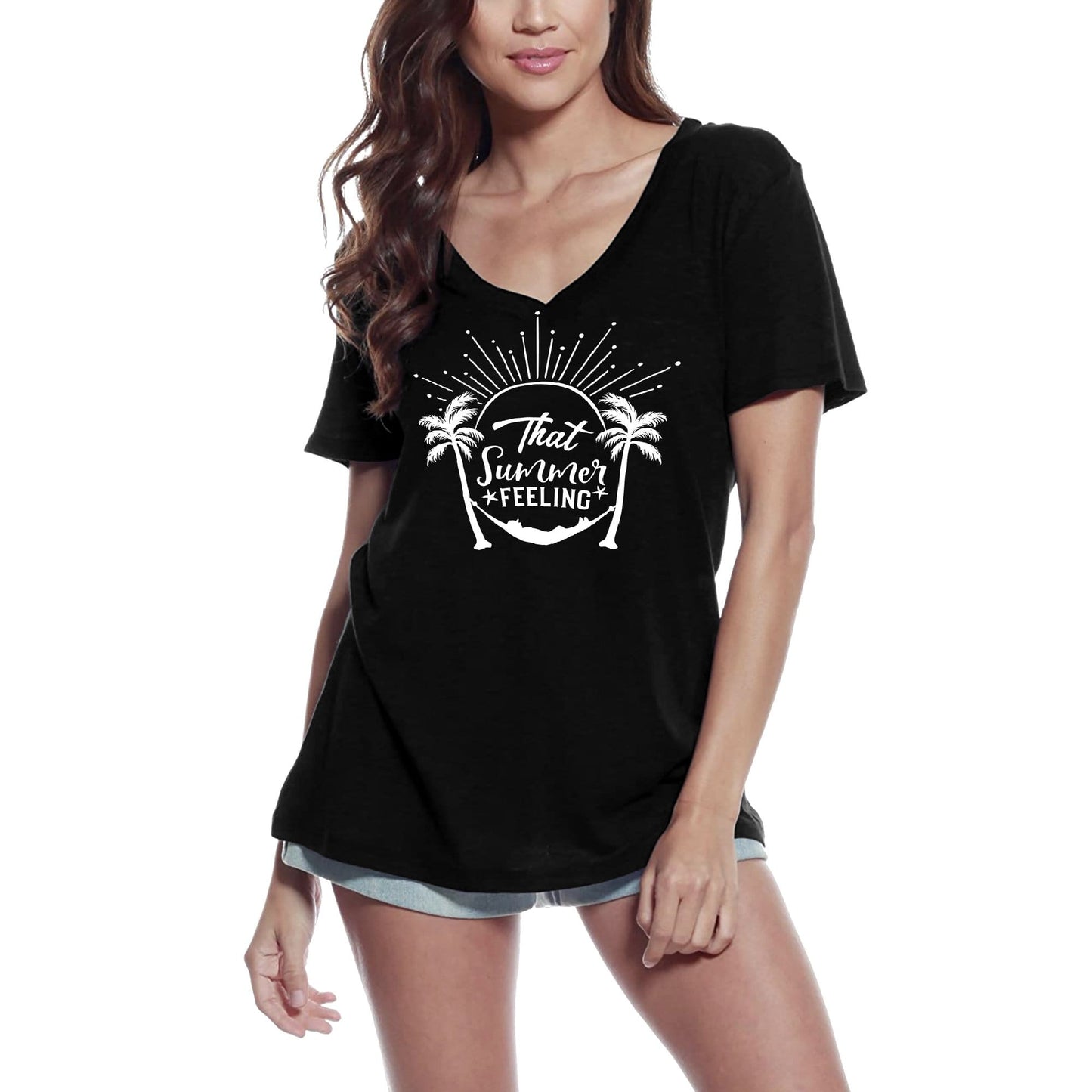 ULTRABASIC Women's T-Shirt That Summer Feeling - Short Sleeve Tee Shirt Tops