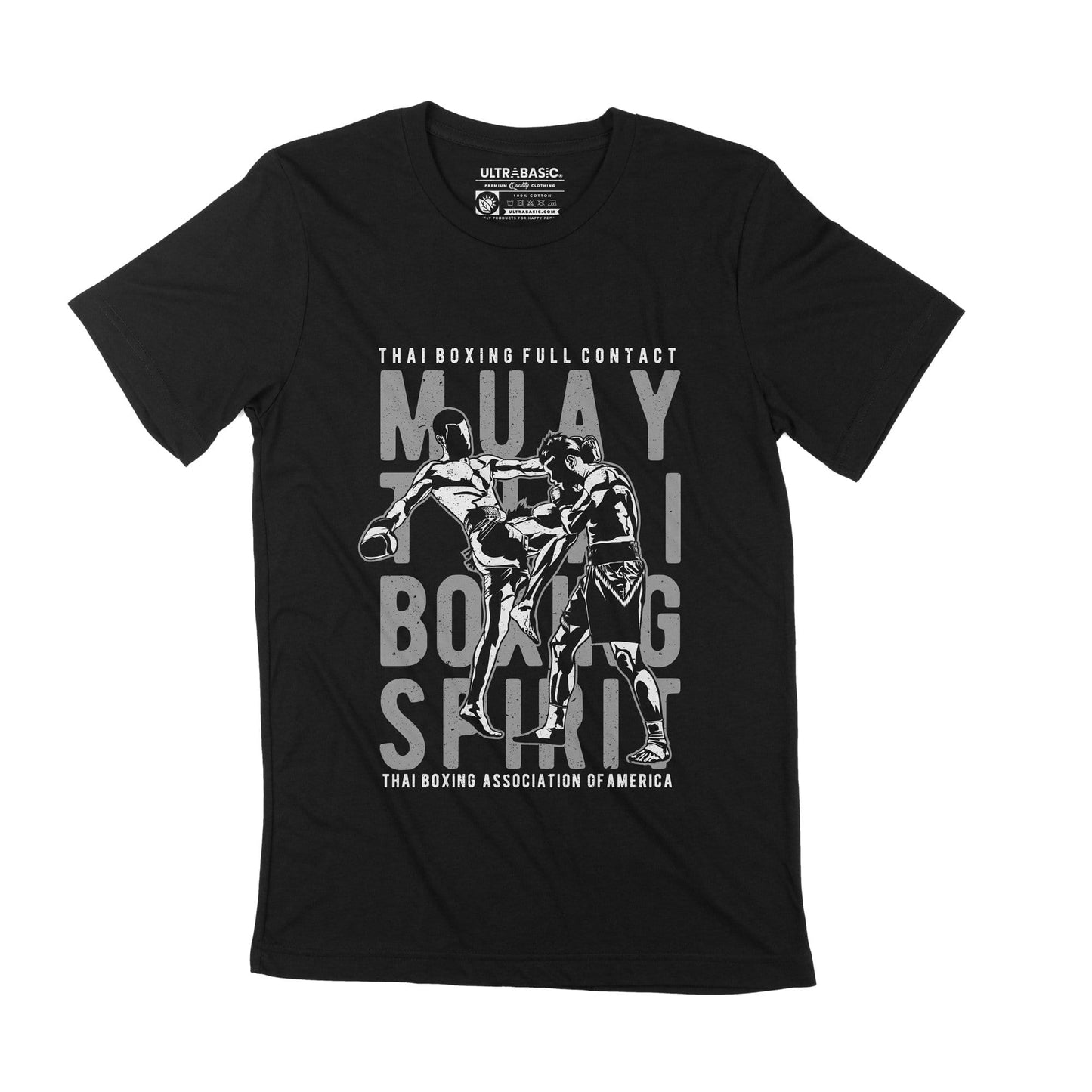 ULTRABASIC Muay Thai Men's T-Shirt - Boxing Kickboxing Fighter Graphic Gift Tee kicks vintage america mma apparel classic sartorius muscle ufc merchandise action figures clothes tshirts taekwondo logo clothing badboy championship chuck jiu jitsu jujitsu thai traditional brazilian workout judo slogan tees  gifts clothing