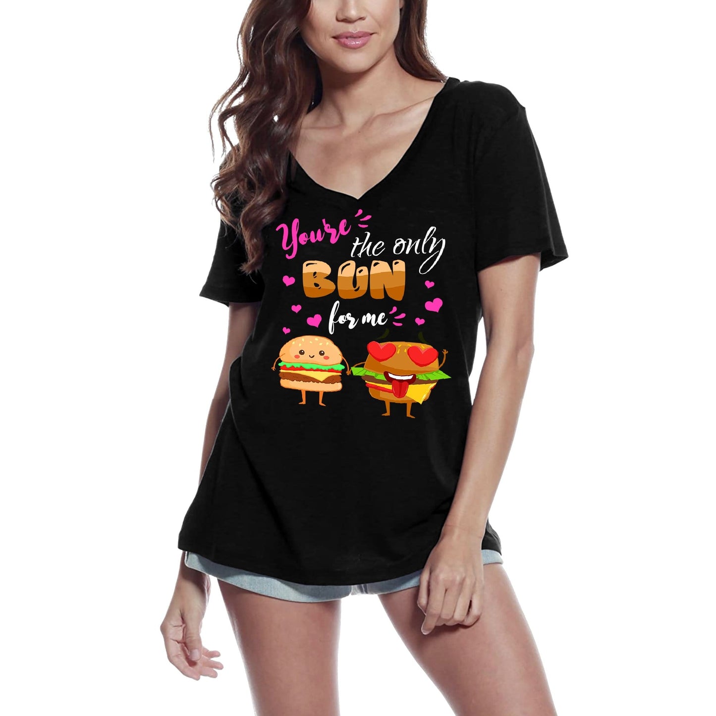ULTRABASIC Women's T-Shirt You Are the Only Bun For Me - Funny Love Food Lover Short Sleeve Tees Tops