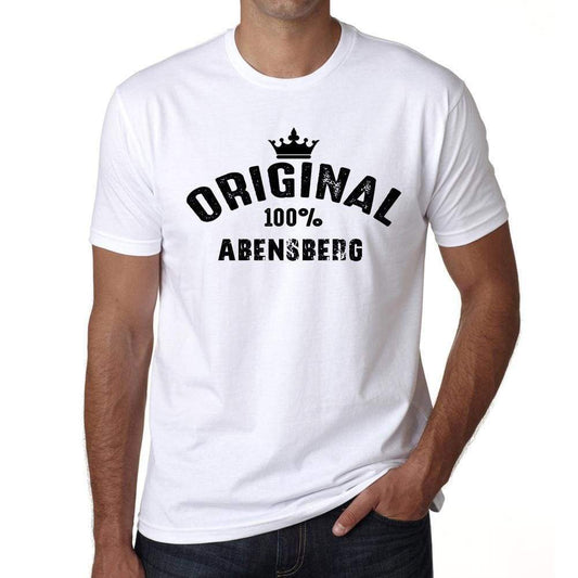 Abensberg 100% German City White Mens Short Sleeve Round Neck T-Shirt 00001 - Casual