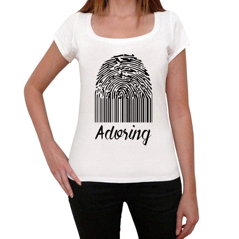 Adoring Fingerprint White Womens Short Sleeve Round Neck T-Shirt Gift T-Shirt 00304 - White / Xs - Casual