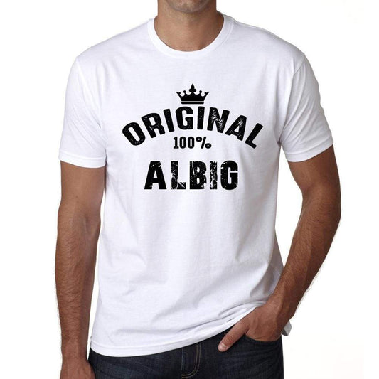 Albig 100% German City White Mens Short Sleeve Round Neck T-Shirt 00001 - Casual