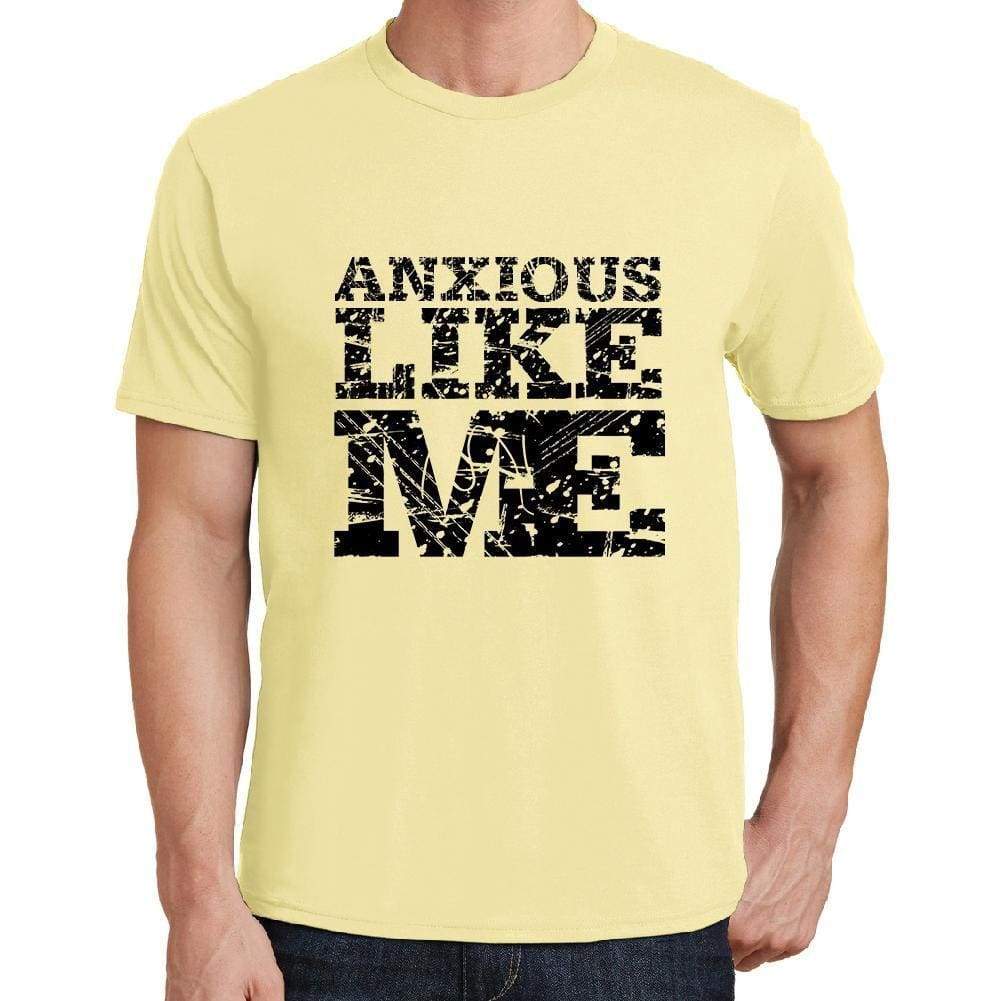 Anxious Like Me Yellow Mens Short Sleeve Round Neck T-Shirt 00294 - Yellow / S - Casual