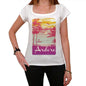 Ardore Escape To Paradise Womens Short Sleeve Round Neck T-Shirt 00280 - White / Xs - Casual