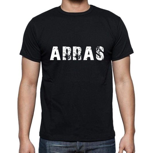 Arras Mens Short Sleeve Round Neck T-Shirt 5 Letters Black Word 00006 - Casual