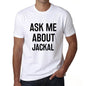 Ask me about jackal, White, <span>Men's</span> <span><span>Short Sleeve</span></span> <span>Round Neck</span> T-shirt 00277 - ULTRABASIC