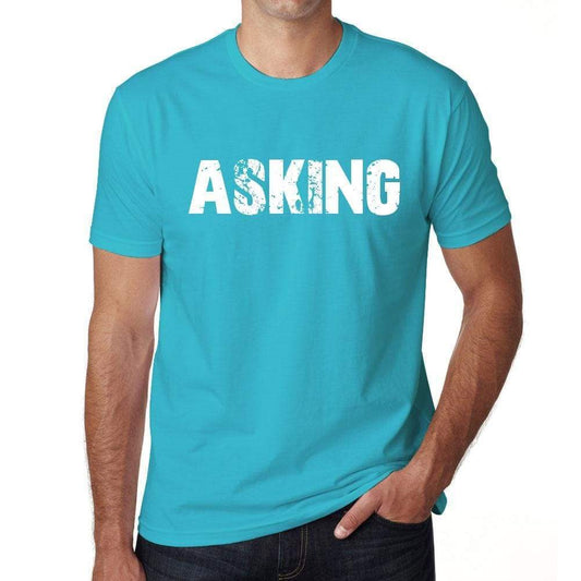 Asking Mens Short Sleeve Round Neck T-Shirt 00020 - Blue / S - Casual