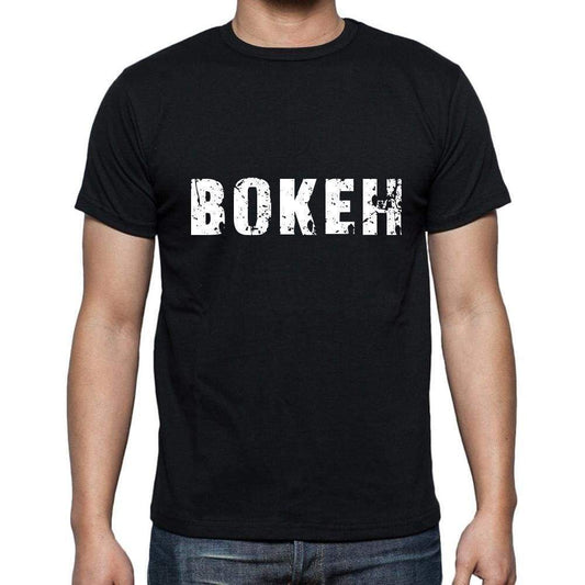 Bokeh Mens Short Sleeve Round Neck T-Shirt 5 Letters Black Word 00006 - Casual