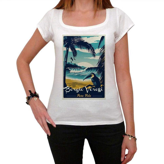 Borgio Verezzi Pura Vida Beach Name White Womens Short Sleeve Round Neck T-Shirt 00297 - White / Xs - Casual