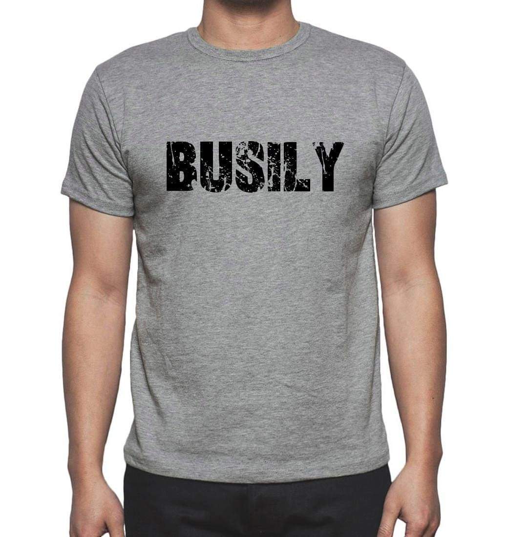 Busily Grey Mens Short Sleeve Round Neck T-Shirt 00018 - Grey / S - Casual