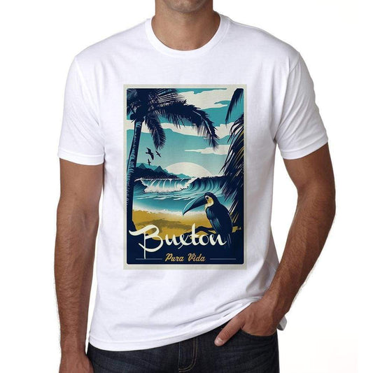 Buxton Pura Vida Beach Name White Mens Short Sleeve Round Neck T-Shirt 00292 - White / S - Casual