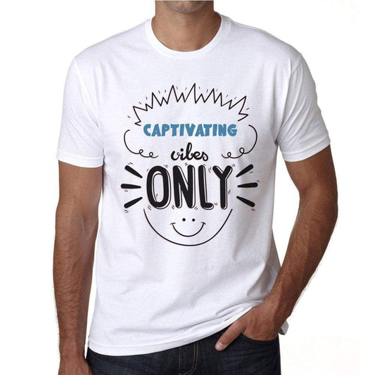 Captivating Vibes Only White Mens Short Sleeve Round Neck T-Shirt Gift T-Shirt 00296 - White / S - Casual