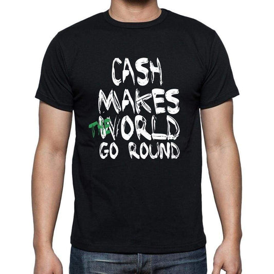 Cash World Goes Round Mens Short Sleeve Round Neck T-Shirt 00082 - Black / S - Casual