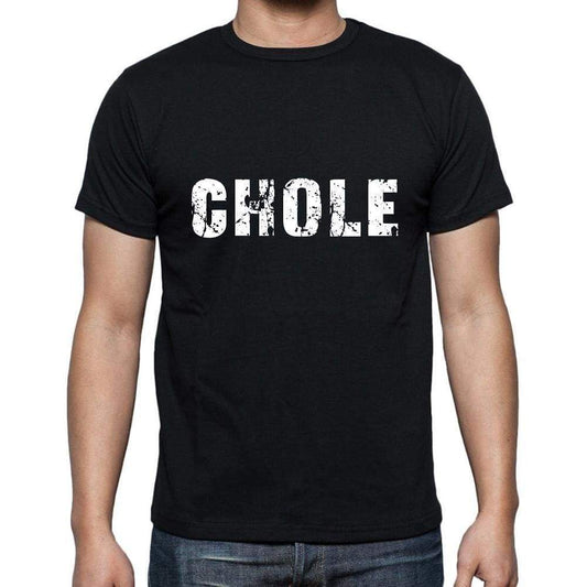 Chole Mens Short Sleeve Round Neck T-Shirt 5 Letters Black Word 00006 - Casual