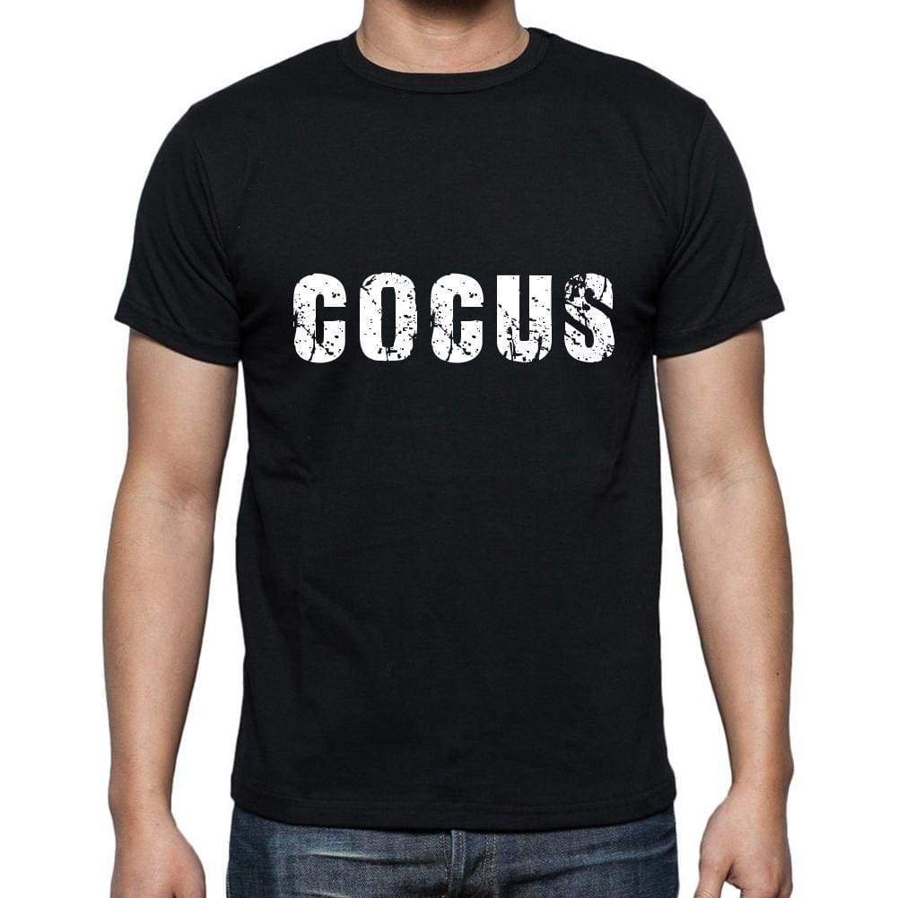 Cocus Mens Short Sleeve Round Neck T-Shirt 5 Letters Black Word 00006 - Casual