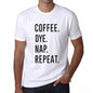 Coffee Dye Nap Repeat Mens Short Sleeve Round Neck T-Shirt 00058 - White / S - Casual