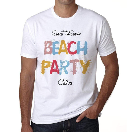 Colva Beach Party White Mens Short Sleeve Round Neck T-Shirt 00279 - White / S - Casual