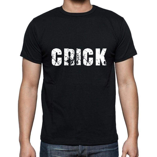 Crick Mens Short Sleeve Round Neck T-Shirt 5 Letters Black Word 00006 - Casual