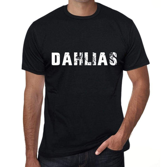 Dahlias Mens Vintage T Shirt Black Birthday Gift 00555 - Black / Xs - Casual