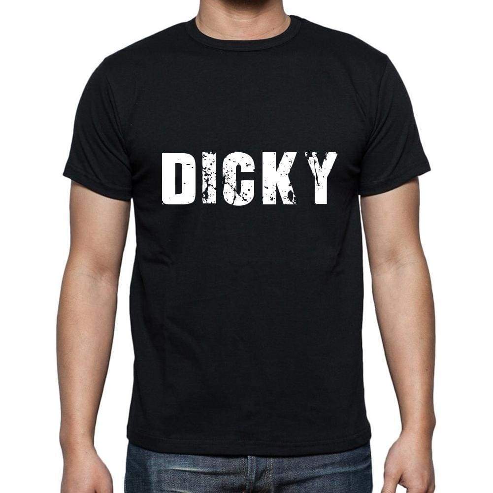 Dicky Mens Short Sleeve Round Neck T-Shirt 5 Letters Black Word 00006 - Casual
