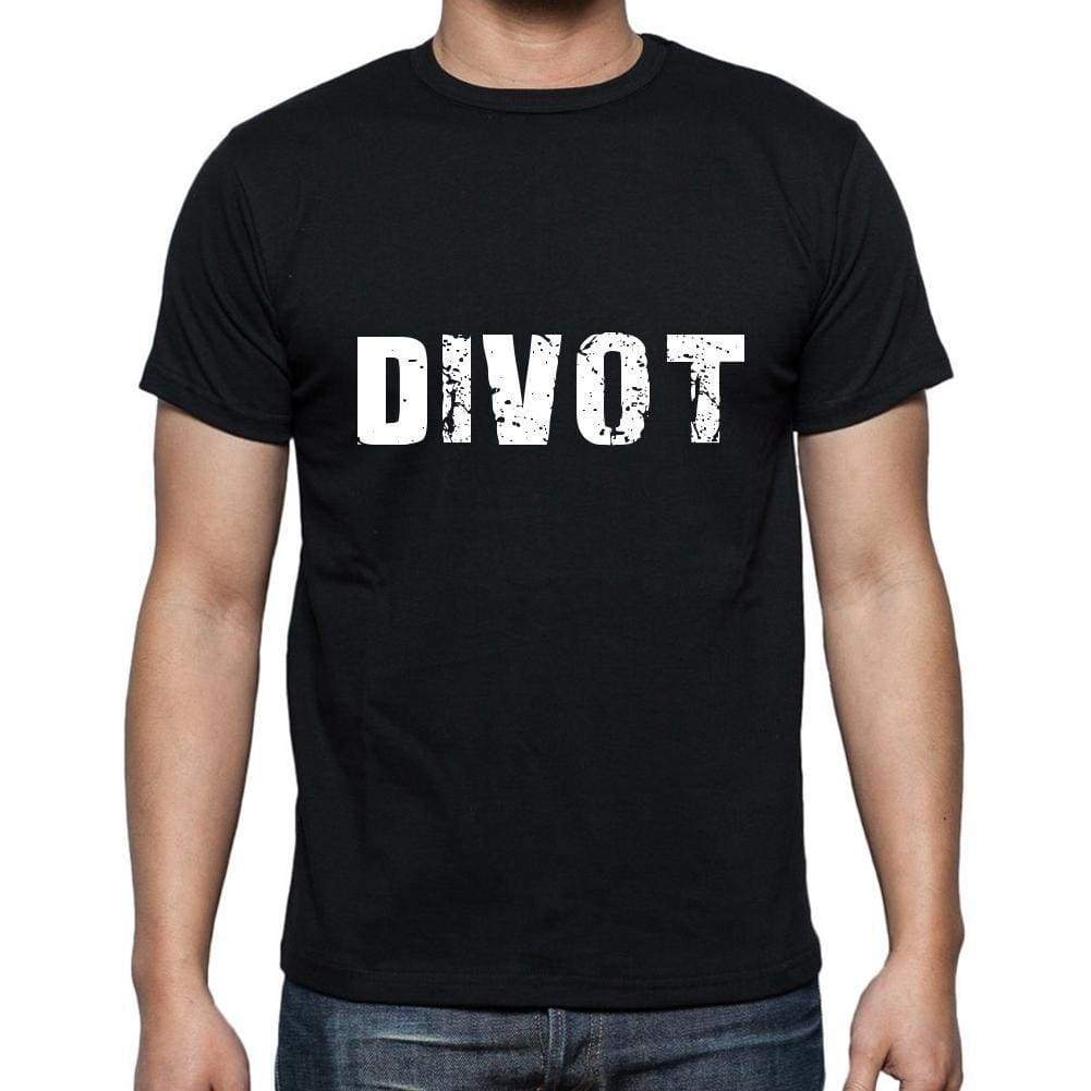 Divot Mens Short Sleeve Round Neck T-Shirt 5 Letters Black Word 00006 - Casual