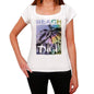 Doljo Beach Name Palm White Womens Short Sleeve Round Neck T-Shirt 00287 - White / Xs - Casual