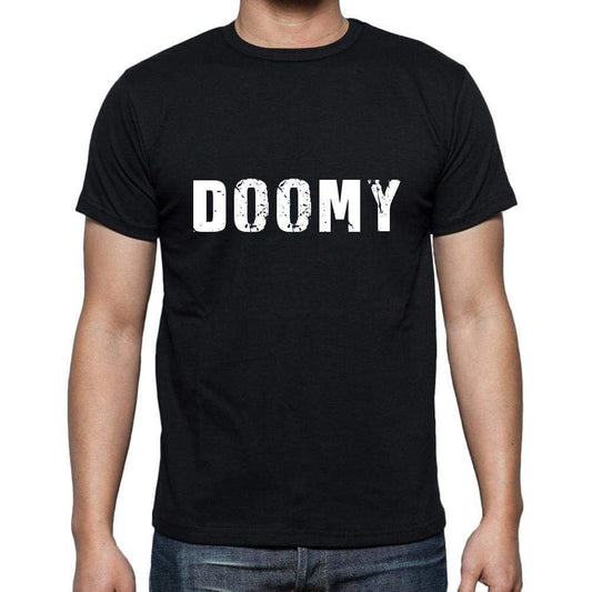 Doomy Mens Short Sleeve Round Neck T-Shirt 5 Letters Black Word 00006 - Casual