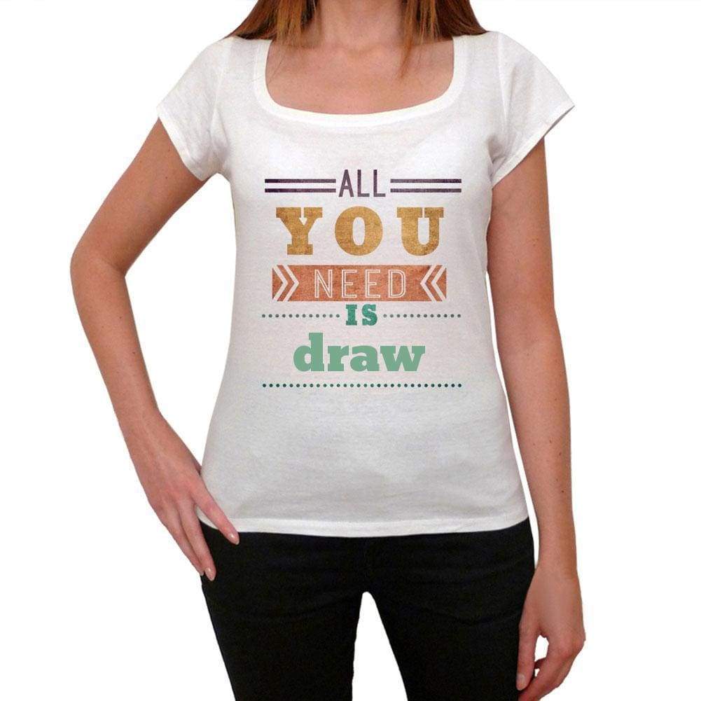 Draw Womens Short Sleeve Round Neck T-Shirt 00024 - Casual