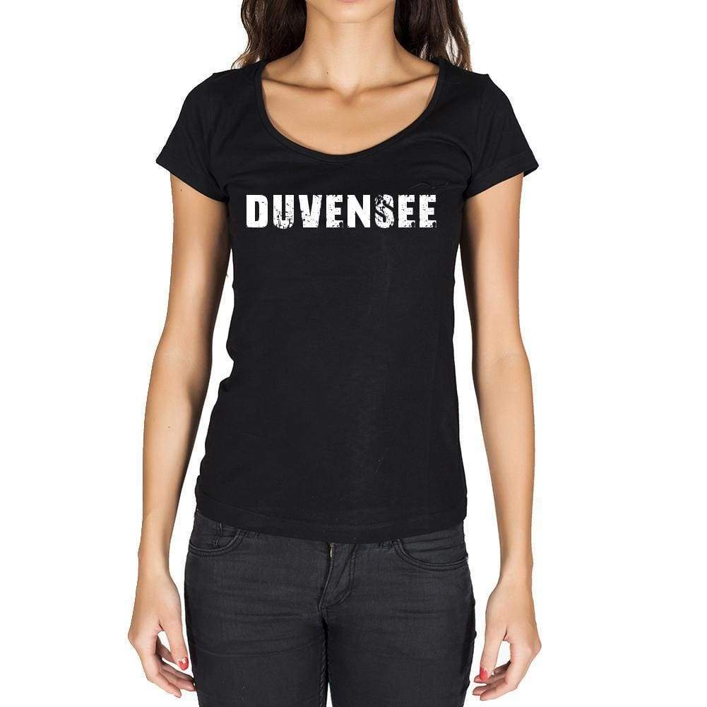 Duvensee German Cities Black Womens Short Sleeve Round Neck T-Shirt 00002 - Casual